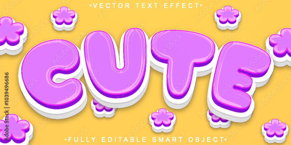 Aufkleber sweet colorful cute vector fully editable smart object text effect