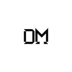 DM monogram logo design letter text name symbol monochrome logotype alphabet character simple logo