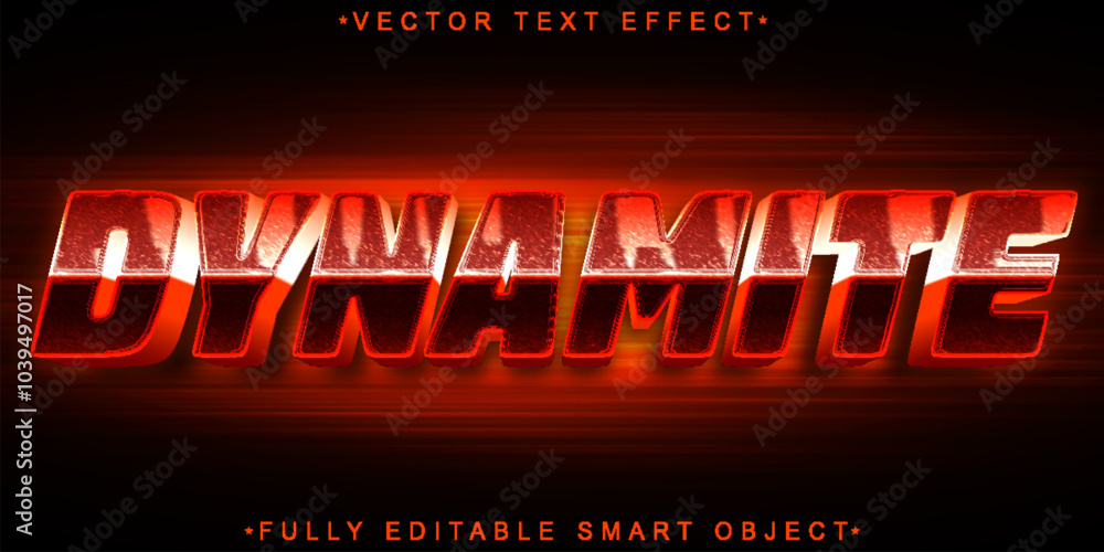Poster red dynamite explosion vector fully editable smart object text effect