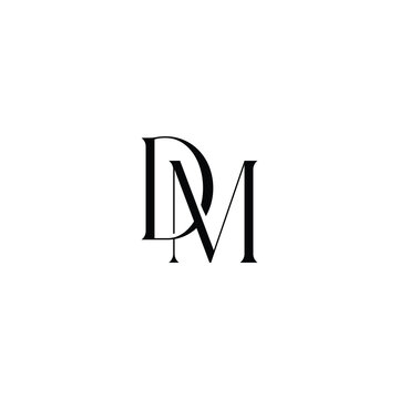 DM monogram logo design letter text name symbol monochrome logotype alphabet character simple logo