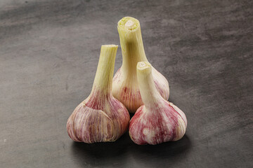 Young garlic heap for cooking