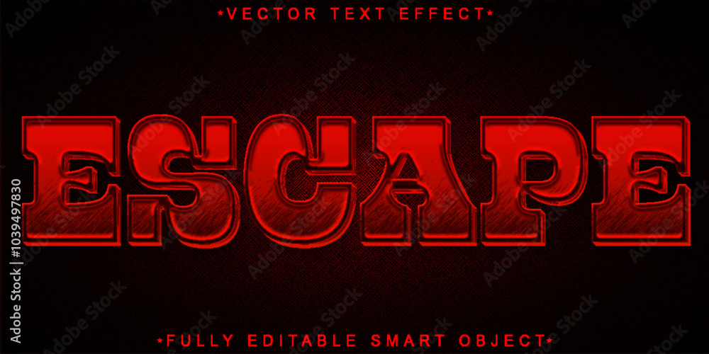 Aufkleber cartoon escape vector fully editable smart object text effect