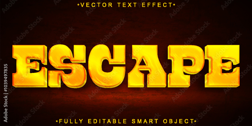 Aufkleber cartoon escape vector fully editable smart object text effect