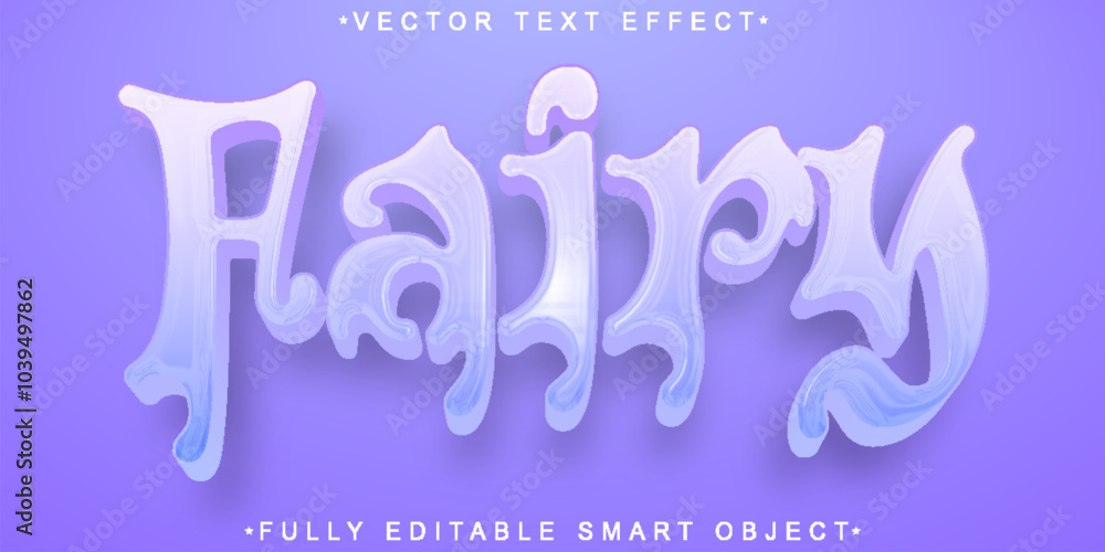 Aufkleber purple fairy vector fully editable smart object text effect
