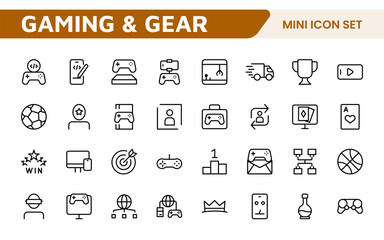Gaming Icon Set. Vibrant and dynamic icons for game design, streaming, and e-sports branding, perfect for creating immersive interfaces and enhancing your gaming projects.