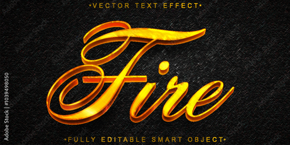 Poster fire vector fully editable smart object text effect