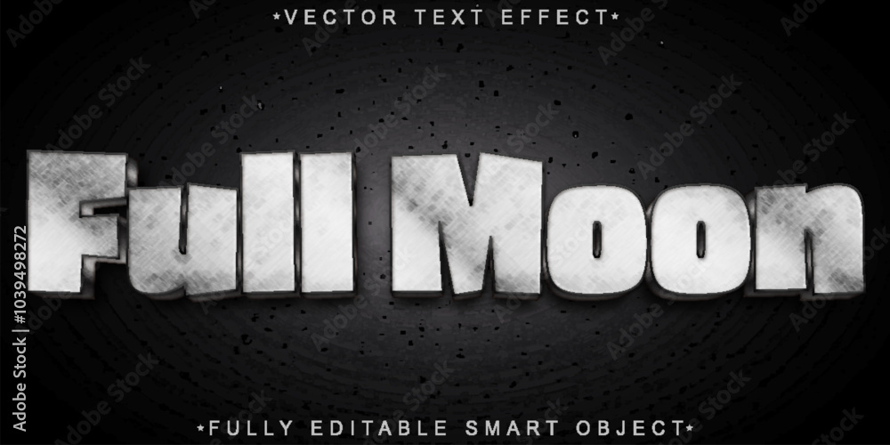 Poster cartoon full moon vector fully editable smart object text effect