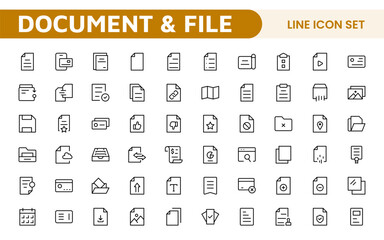 Document Management Icon Set. Streamlined icons for organizing, storing, and sharing files, perfect for productivity apps, cloud storage, and business workflows.