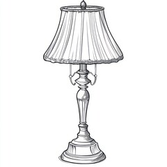 A decorative table lamp with a pleated shade and elegant base design.
