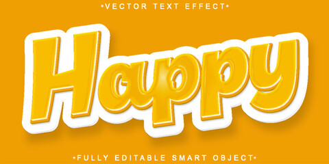 Happy  Vector Fully Editable Smart Object Text Effect