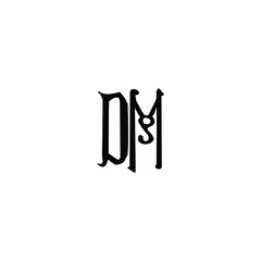 DM monogram logo design letter text name symbol monochrome logotype alphabet character simple logo