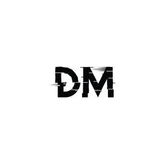 Obraz premium DM monogram logo design letter text name symbol monochrome logotype alphabet character simple logo