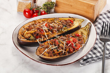Baked eggplant with minced meat