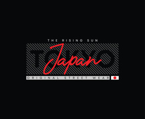 Tokyo city japan typography t shirt design, graphic illustration for print brand apparel