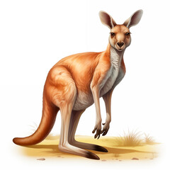 Fototapeta premium kangaroo on a white background background .vectors . Australia Day