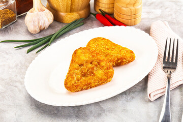 Fried potato hash brown snack