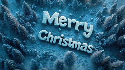 Snowy Forest Aerial View with Holiday Message