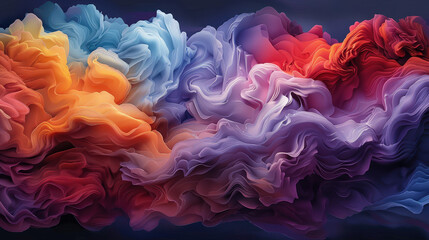 Obraz premium Vibrant abstract waves of color blend seamlessly, creating stunning visual experience. flowing forms evoke sense of movement and depth, captivating viewers imagination