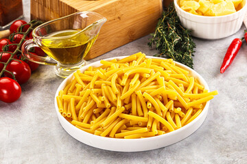 Italian pasta Maccherony for cooking