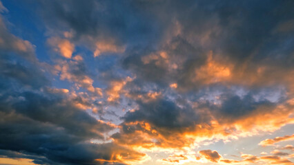 beautiful sunrise gold clouds on the sky backdrop - photo of nature