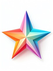A star design featuring a gradient of colors, white background for a modern, artistic look.
