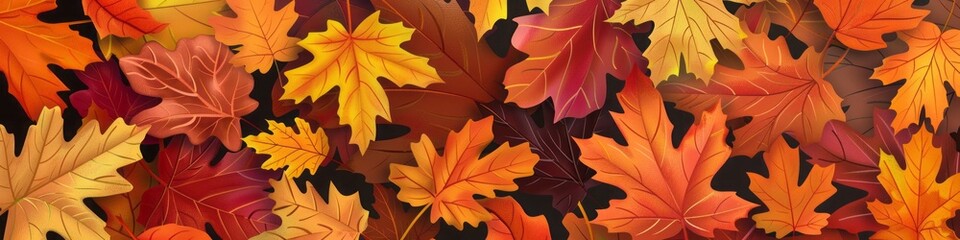 Obraz premium autumn leaves background flat illustration.