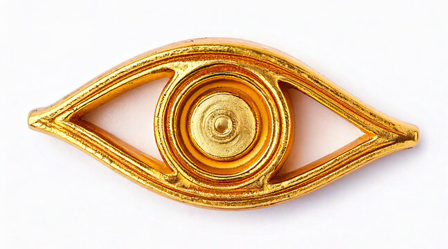 gold eye symbol isolated on white background