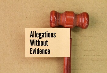 hammer the judge with the word allegations without evidence. problematic, as they can damage...