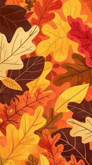 autumn leaves background flat illustration.