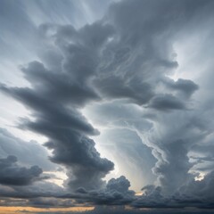 a storm cloud is over a sunset and the sun is setting.