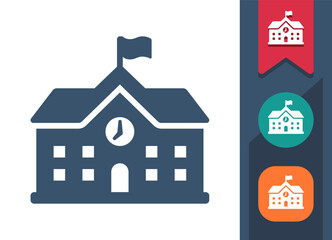 School Building, High School, College Icon