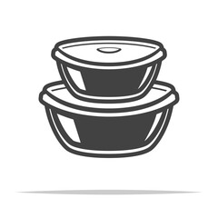 Food storage bowl icon transparent vector isolated