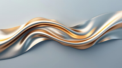 Smooth liquid waves create abstract gold background, showcasing elegant curves and blend of metallic hues. flowing design evokes sense of calm and sophistication