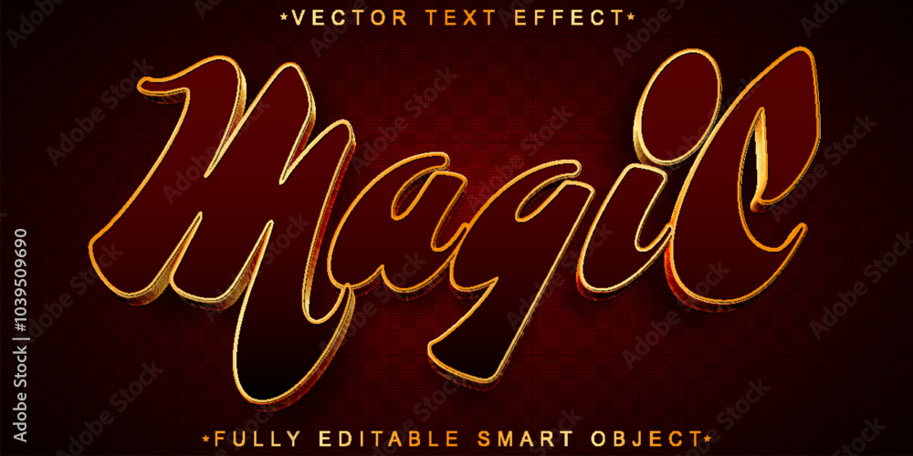 Poster magic vector fully editable smart object text effect