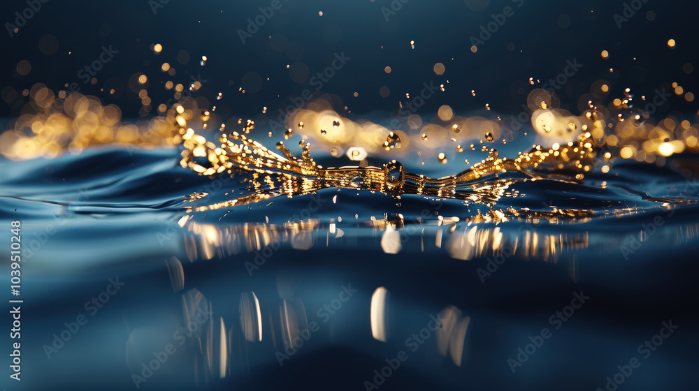 Poster mesmerizing abstract liquid gold texture with soft waves and sparkling highlights creates captivatin