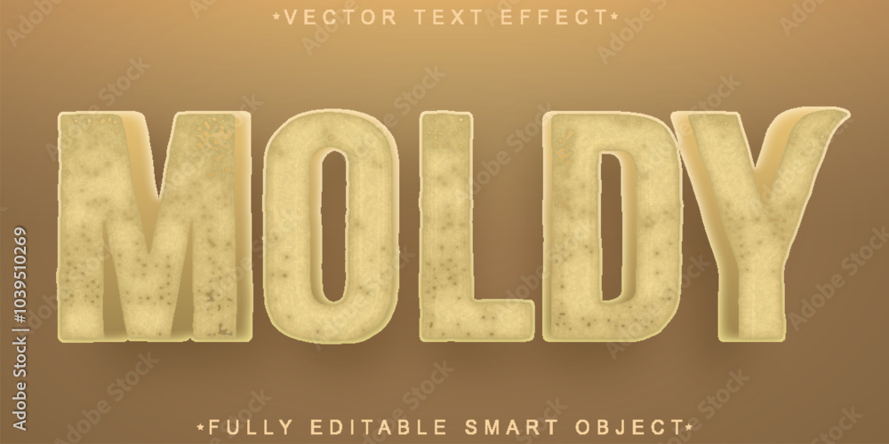 Poster cartoon moldy vector fully editable smart object text effect