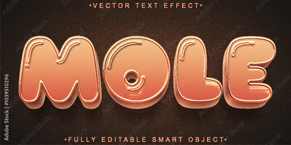 Poster mole vector fully editable smart object text effect