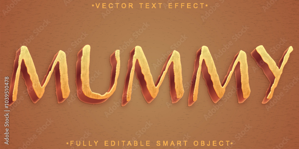 Poster mummy vector fully editable smart object text effect