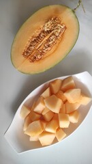 melon on a plate