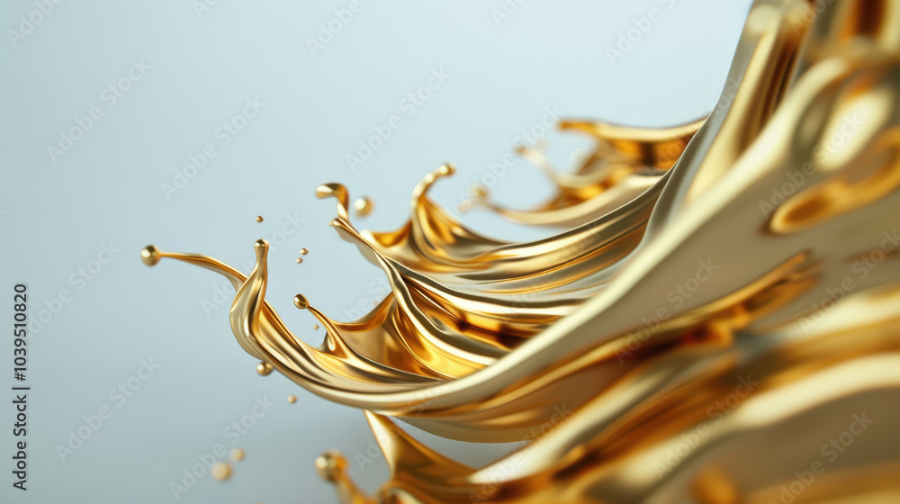 Aufkleber stunning abstract representation of liquid gold, showcasing soft, wavy patterns and dynamic splashes