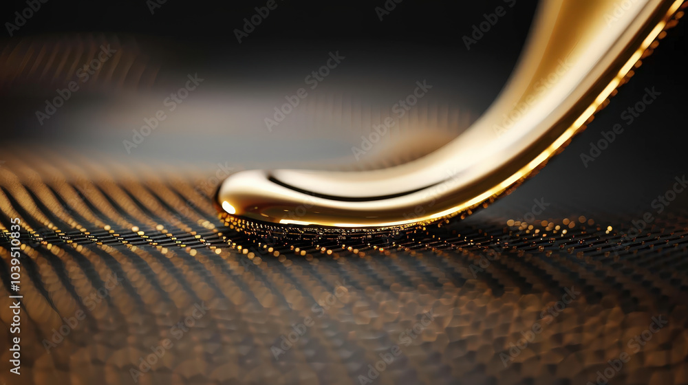 Aufkleber mesmerizing abstract liquid gold texture flows gracefully, creating soft wavy patterns that evoke se