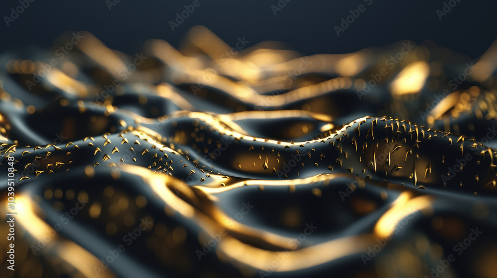 Aufkleber abstract liquid gold texture with soft wavy patterns creates mesmerizing visual effect. interplay of