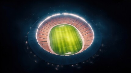 Obraz premium Illuminated soccer stadium at night
