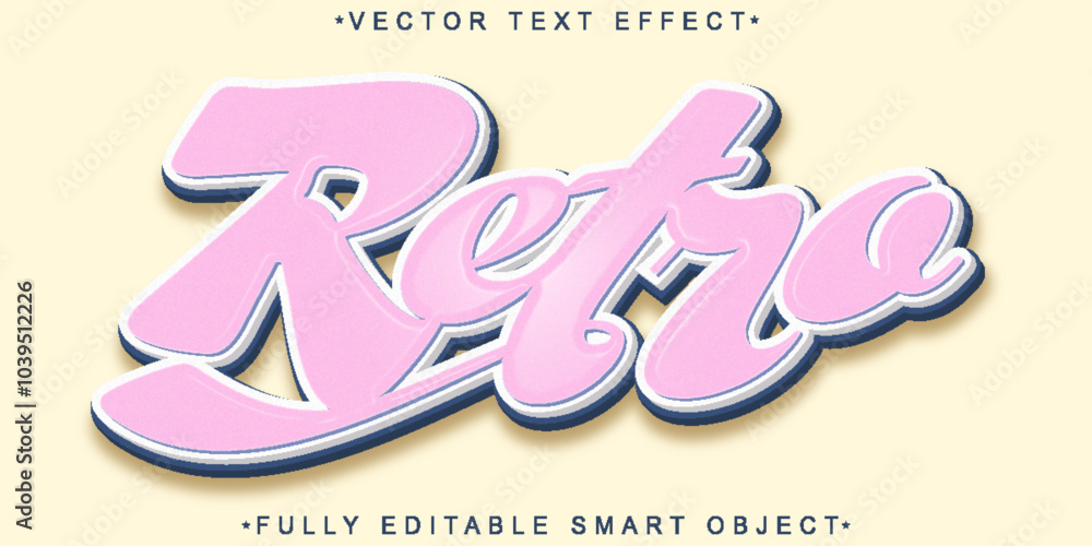Poster retro vintage vector fully editable smart object text effect