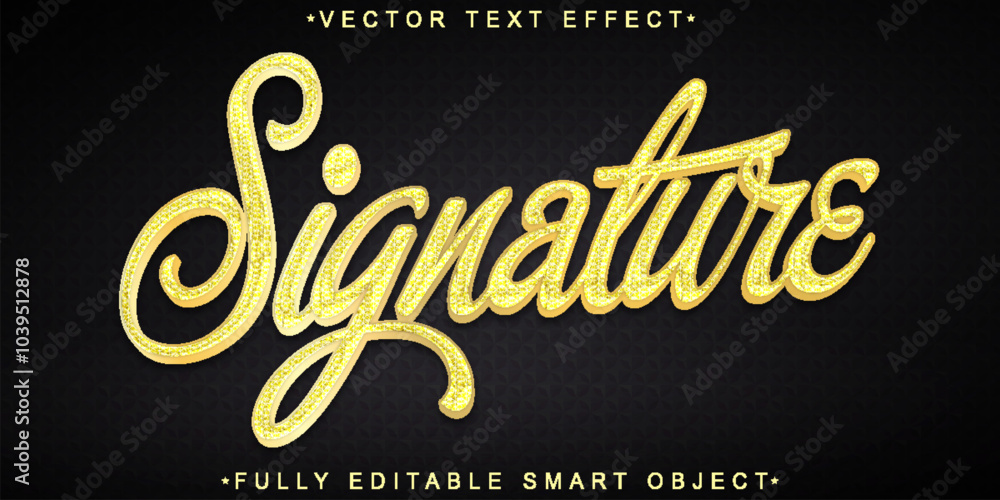 Poster handwrite signature vector fully editable smart object text effect
