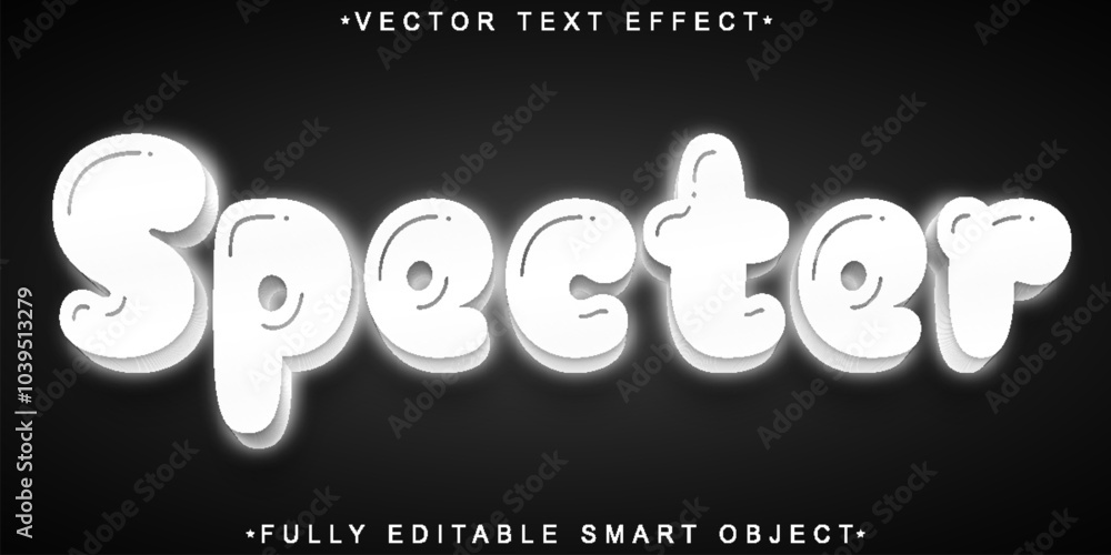 Poster black specter vector fully editable smart object text effect