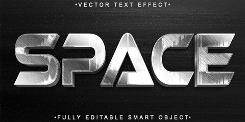 Silver Space Vector Fully Editable Smart Object Text Effect © HUMA