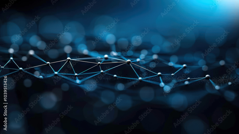 Aufkleber connected glowing network technology creates mesmerizing abstract scene, showcasing intricate lines 