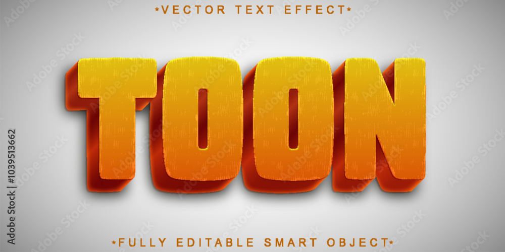 Poster toon vector fully editable smart object text effect