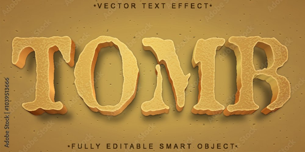 Poster tomb vector fully editable smart object text effect